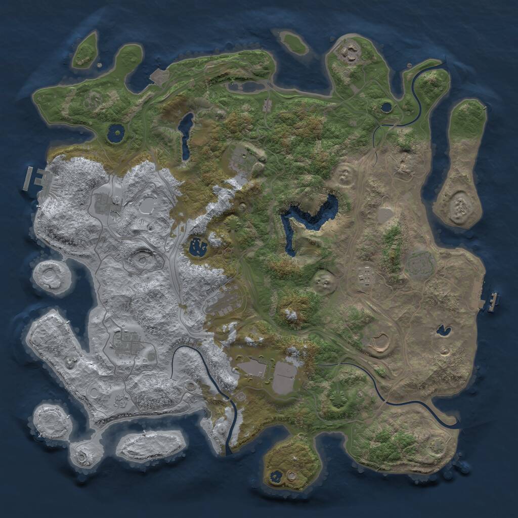 Rust Map: Procedural Map, Size: 4250, Seed: 5006, 16 Monuments