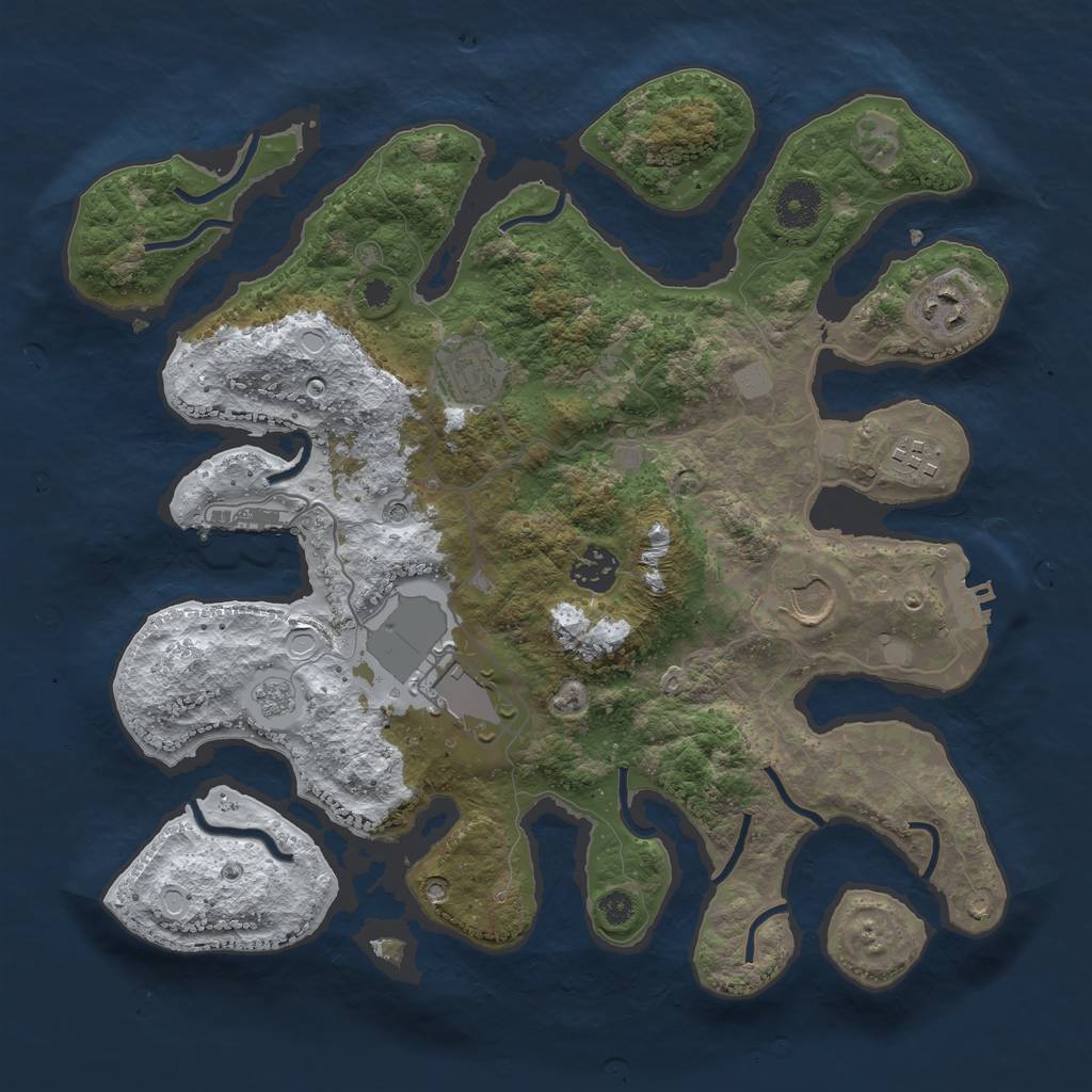 Rust Map: Procedural Map, Size: 3500, Seed: 5282276, 15 Monuments