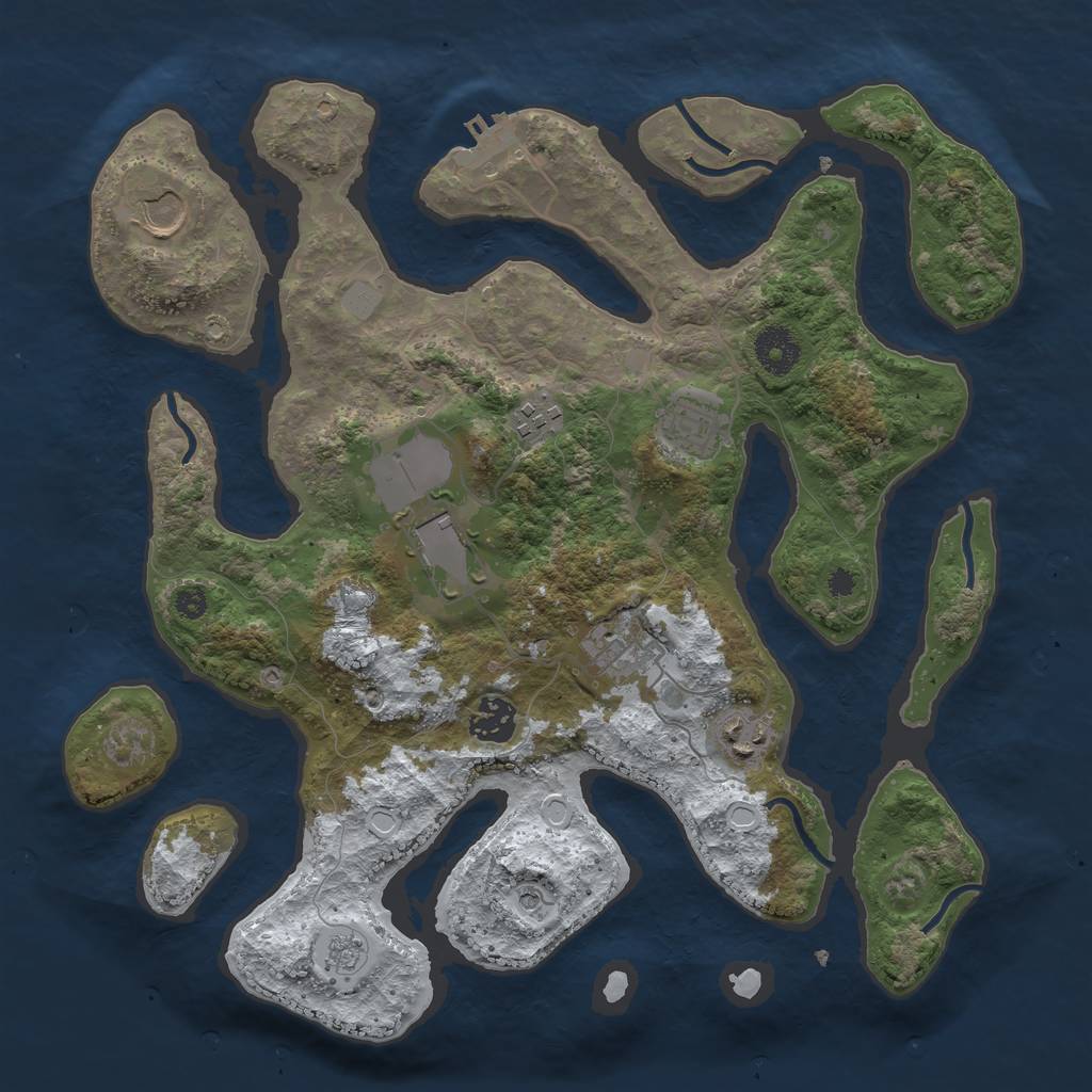 Rust Map: Procedural Map, Size: 3500, Seed: 3127799, 15 Monuments