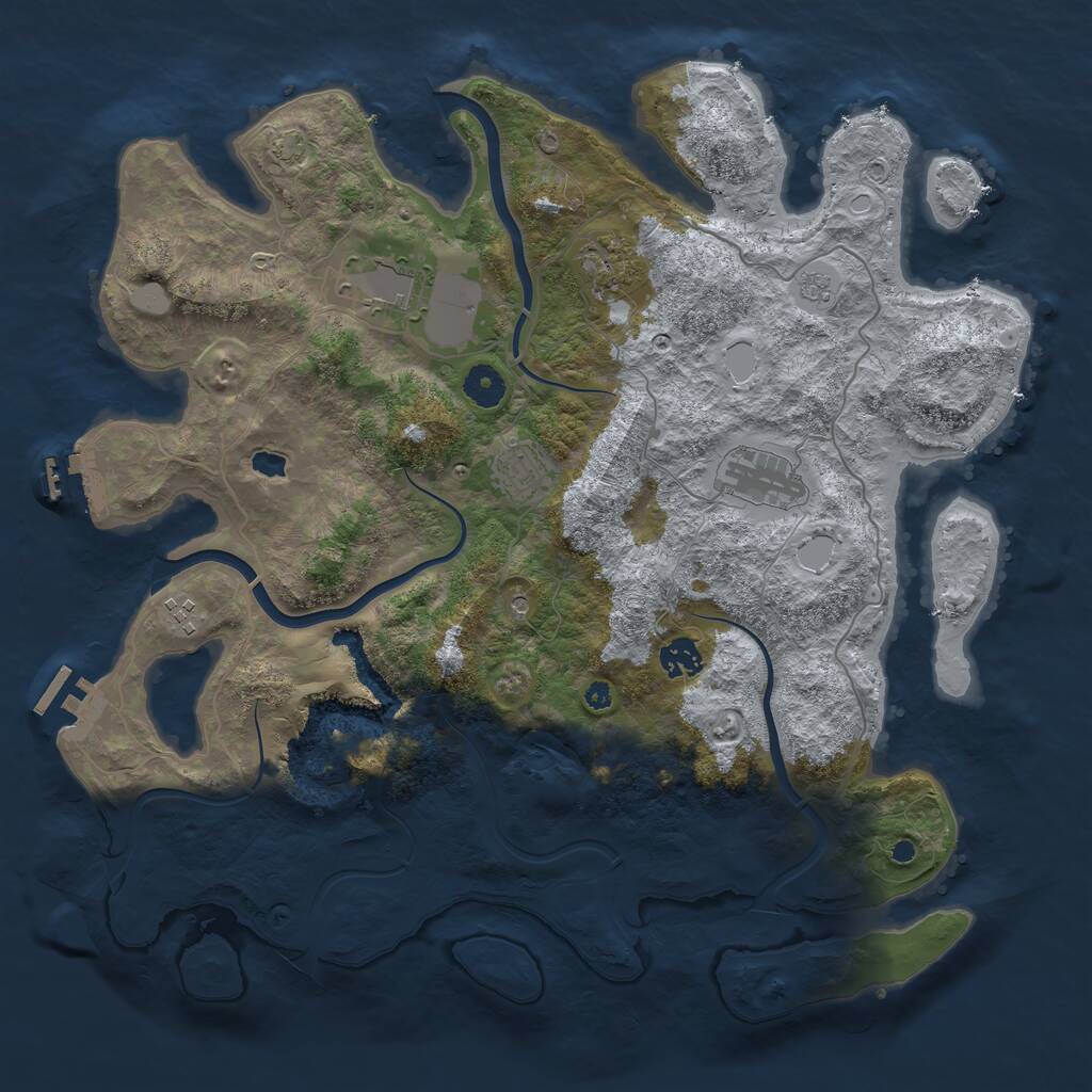 Rust Map: Procedural Map, Size: 4000, Seed: 4124792, 12 Monuments