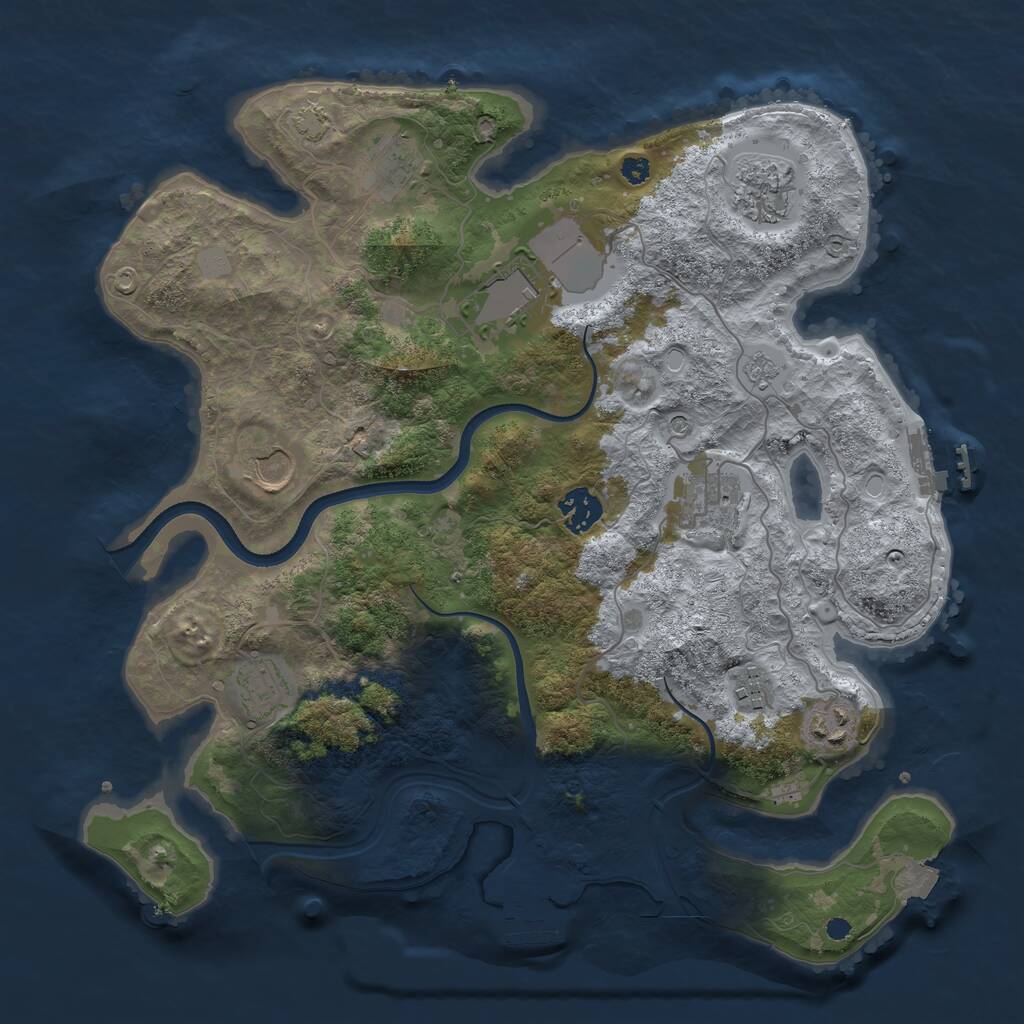 Rust Map: Procedural Map, Size: 3600, Seed: 809601856, 15 Monuments