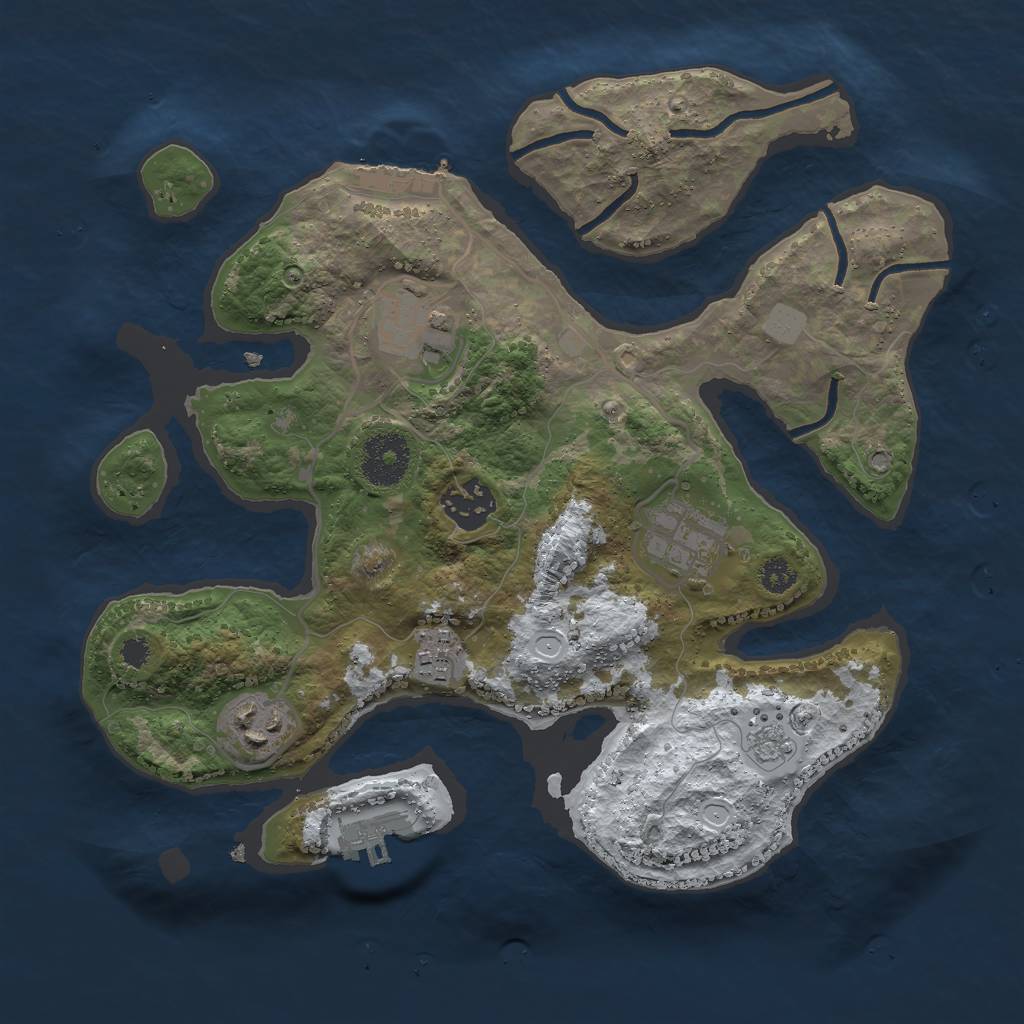 Rust Map: Procedural Map, Size: 3000, Seed: 1838302613, 13 Monuments