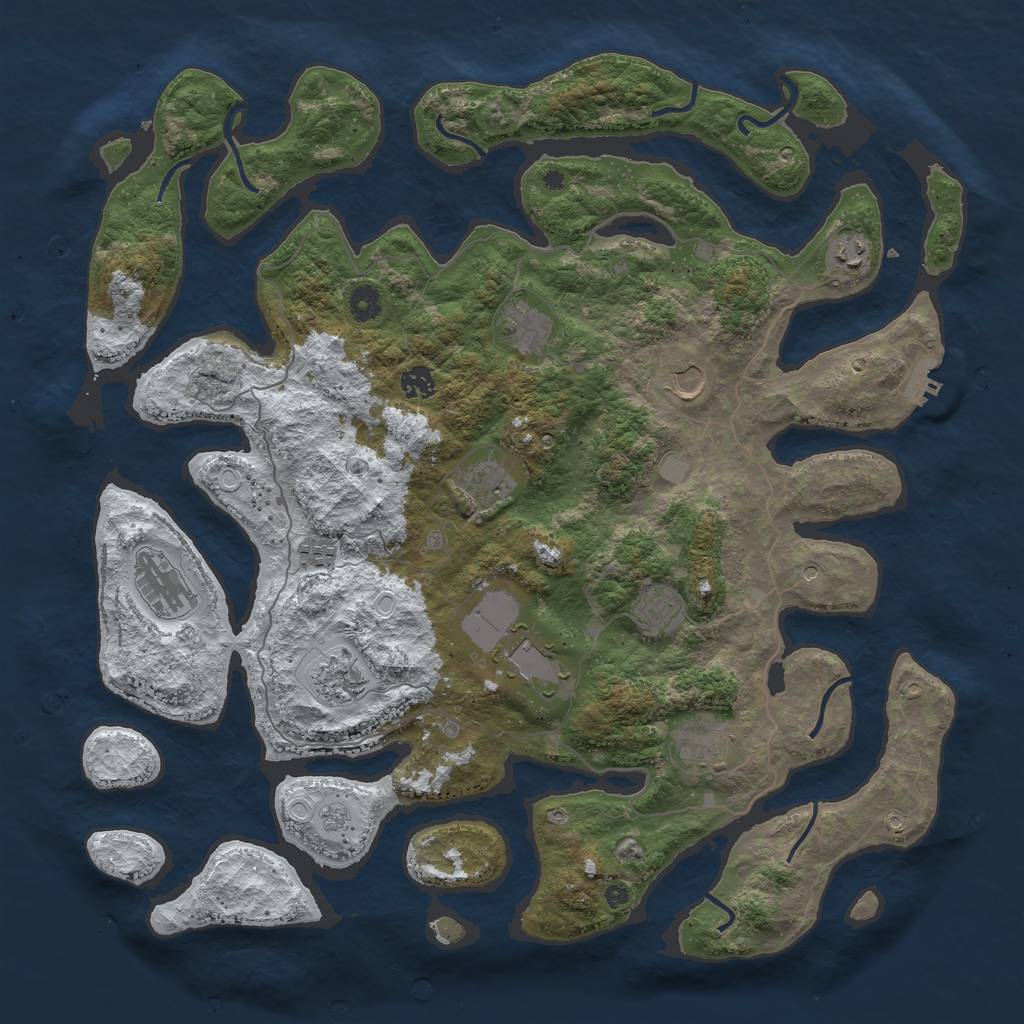 Rust Map: Procedural Map, Size: 4500, Seed: 25390565, 19 Monuments