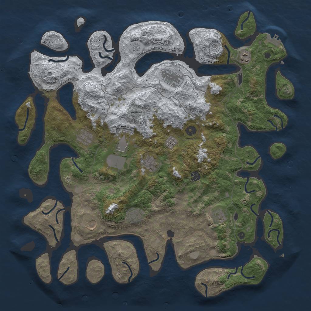 Rust Map: Procedural Map, Size: 4500, Seed: 2773006, 18 Monuments