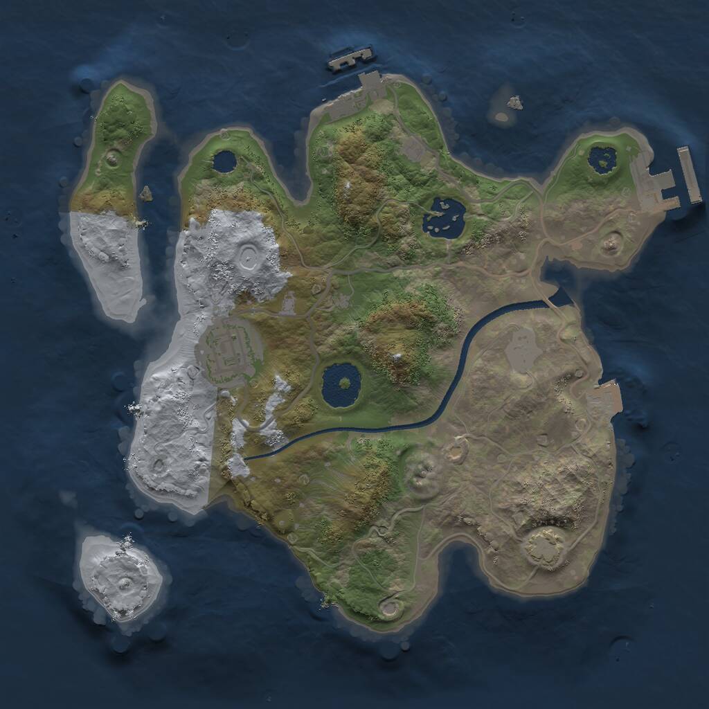 Rust Map: Procedural Map, Size: 2500, Seed: 842556742, 6 Monuments