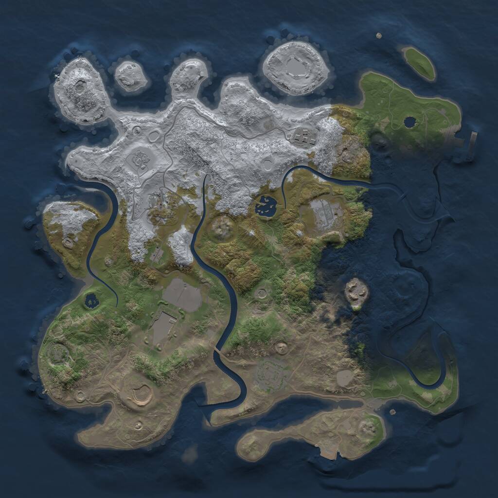 Rust Map: Procedural Map, Size: 3500, Seed: 1604265, 13 Monuments