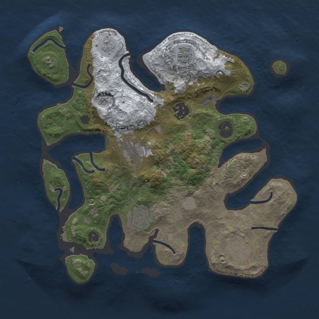 Rust Map: Procedural Map, Size: 3000, Seed: 58418, 12 Monuments