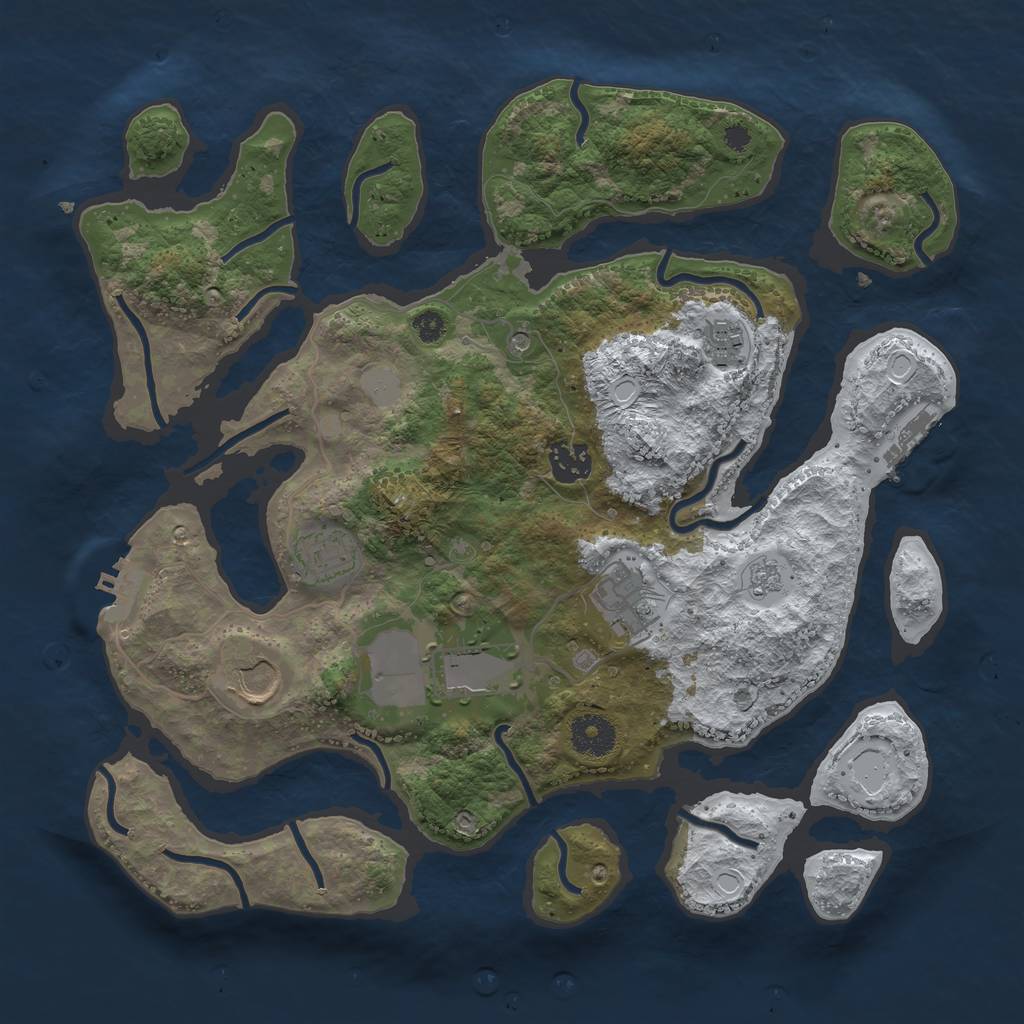 Rust Map: Procedural Map, Size: 3500, Seed: 950458, 15 Monuments