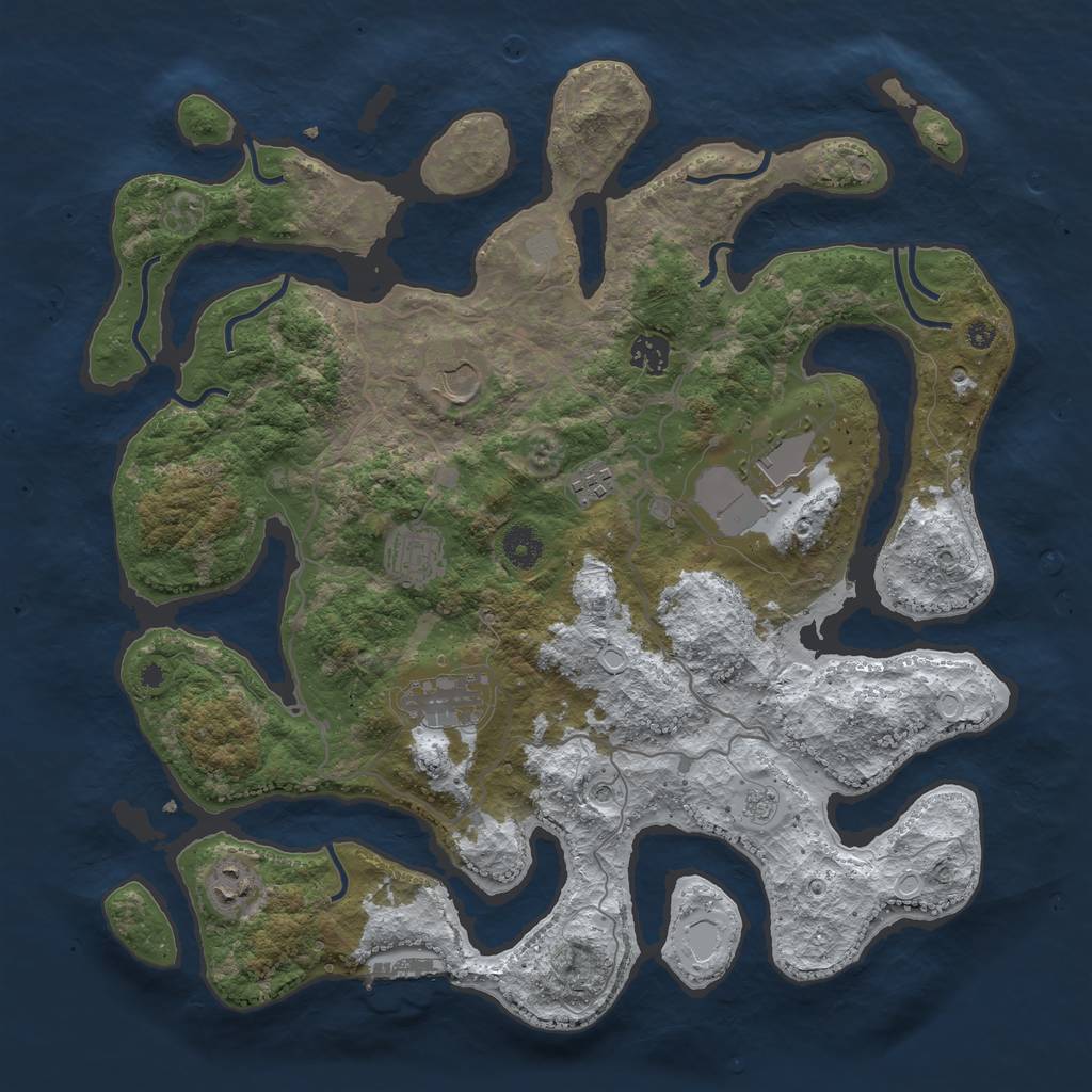 Rust Map: Procedural Map, Size: 4000, Seed: 17583, 15 Monuments