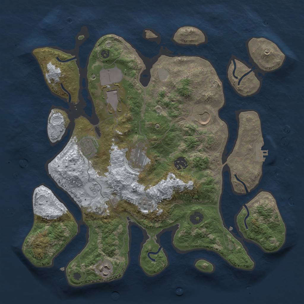 Rust Map: Procedural Map, Size: 3500, Seed: 952203, 14 Monuments