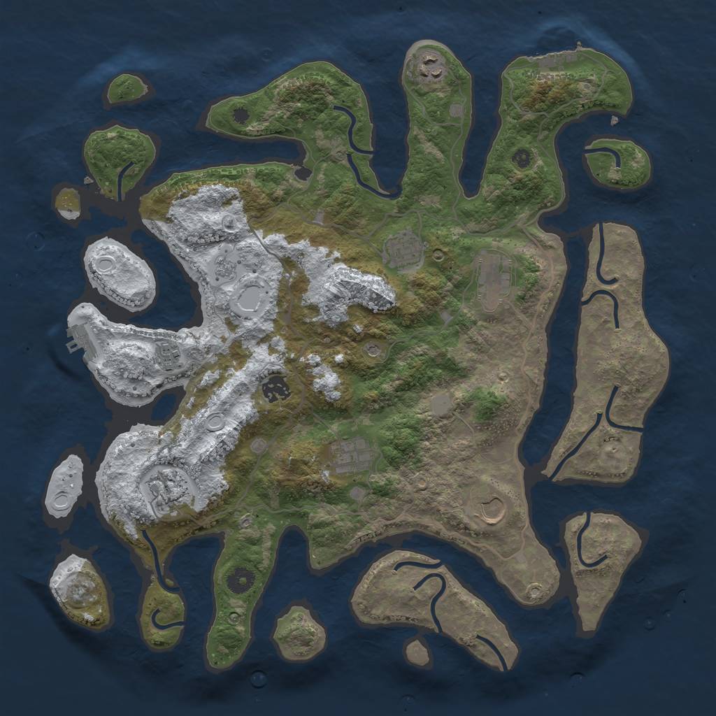 Rust Map: Procedural Map, Size: 4000, Seed: 2741297, 17 Monuments