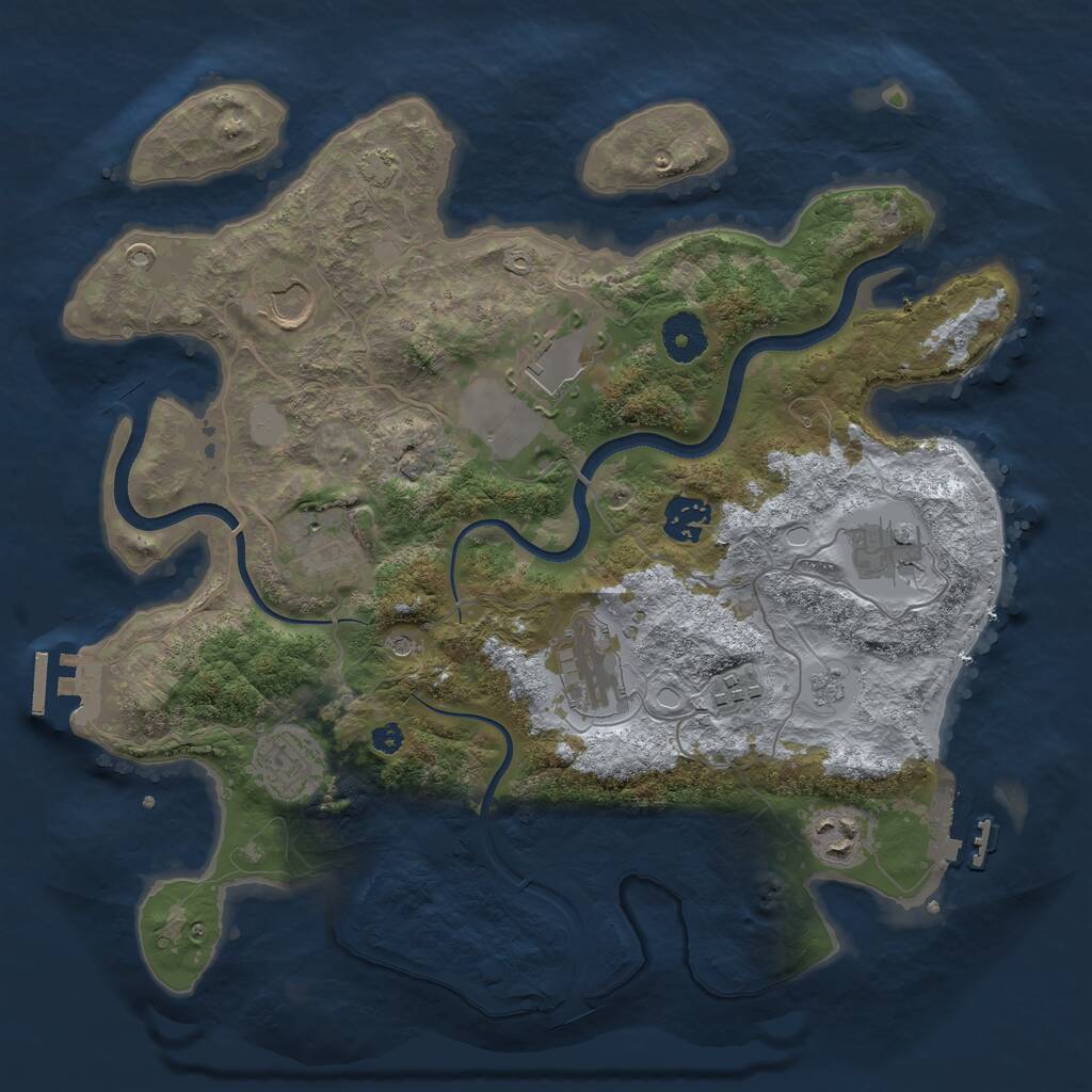Rust Map: Procedural Map, Size: 3500, Seed: 1832156, 15 Monuments