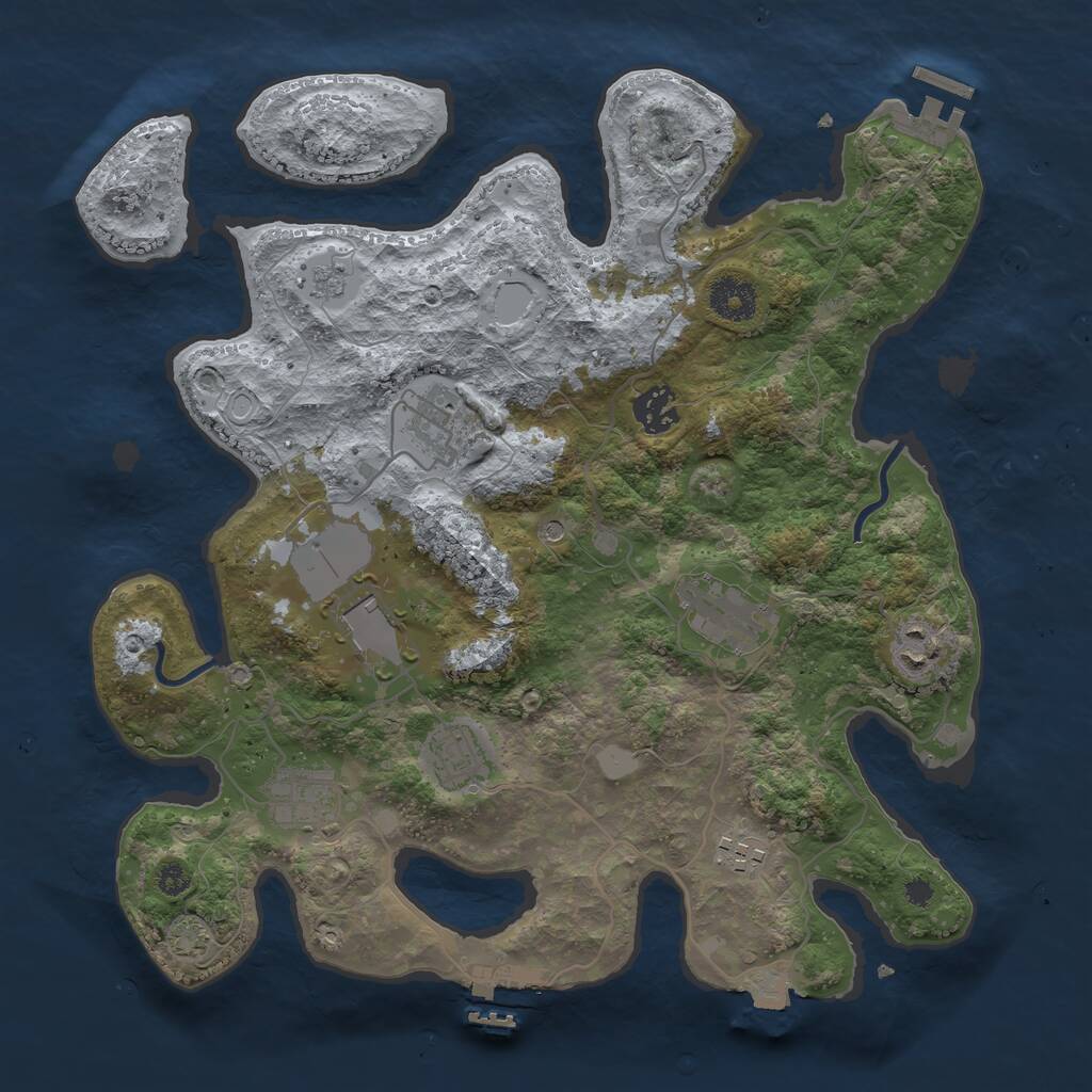 Rust Map: Procedural Map, Size: 3500, Seed: 4829018, 14 Monuments