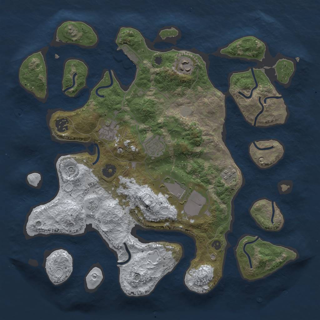 Rust Map: Procedural Map, Size: 3500, Seed: 2367765, 14 Monuments