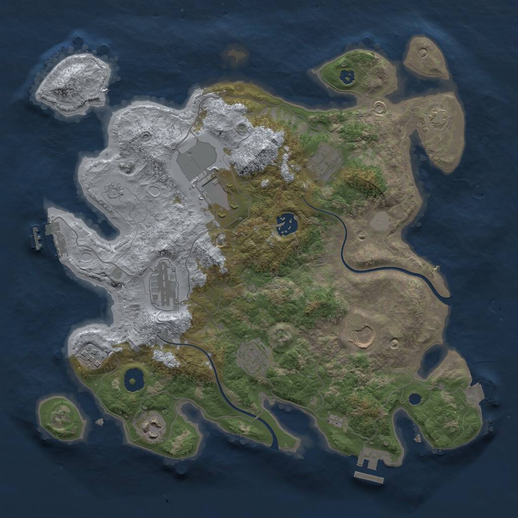 Rust Map: Procedural Map, Size: 3500, Seed: 4732834, 13 Monuments