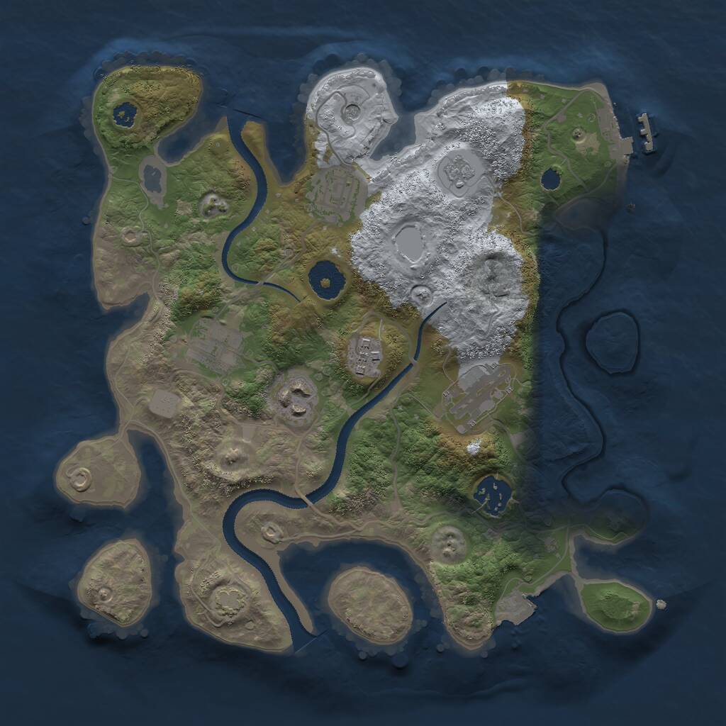 Rust Map: Procedural Map, Size: 3000, Seed: 42597263, 11 Monuments