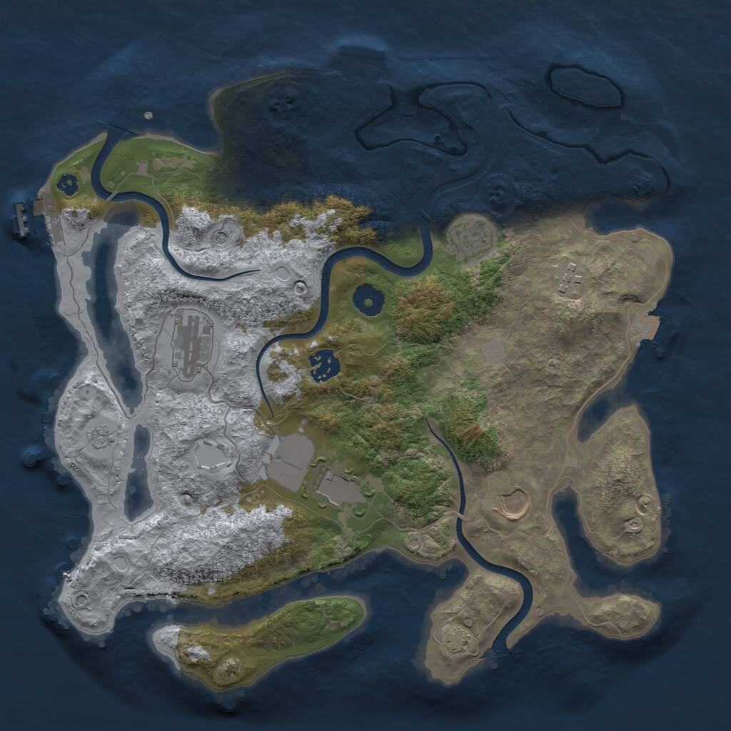 Rust Map: Procedural Map, Size: 3500, Seed: 6354442, 12 Monuments