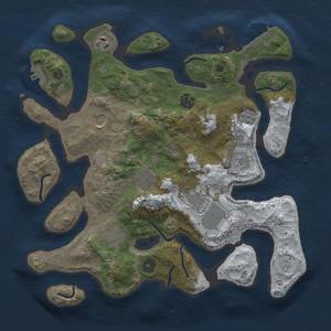 Thumbnail Rust Map: Procedural Map, Size: 3500, Seed: 18975, 17 Monuments