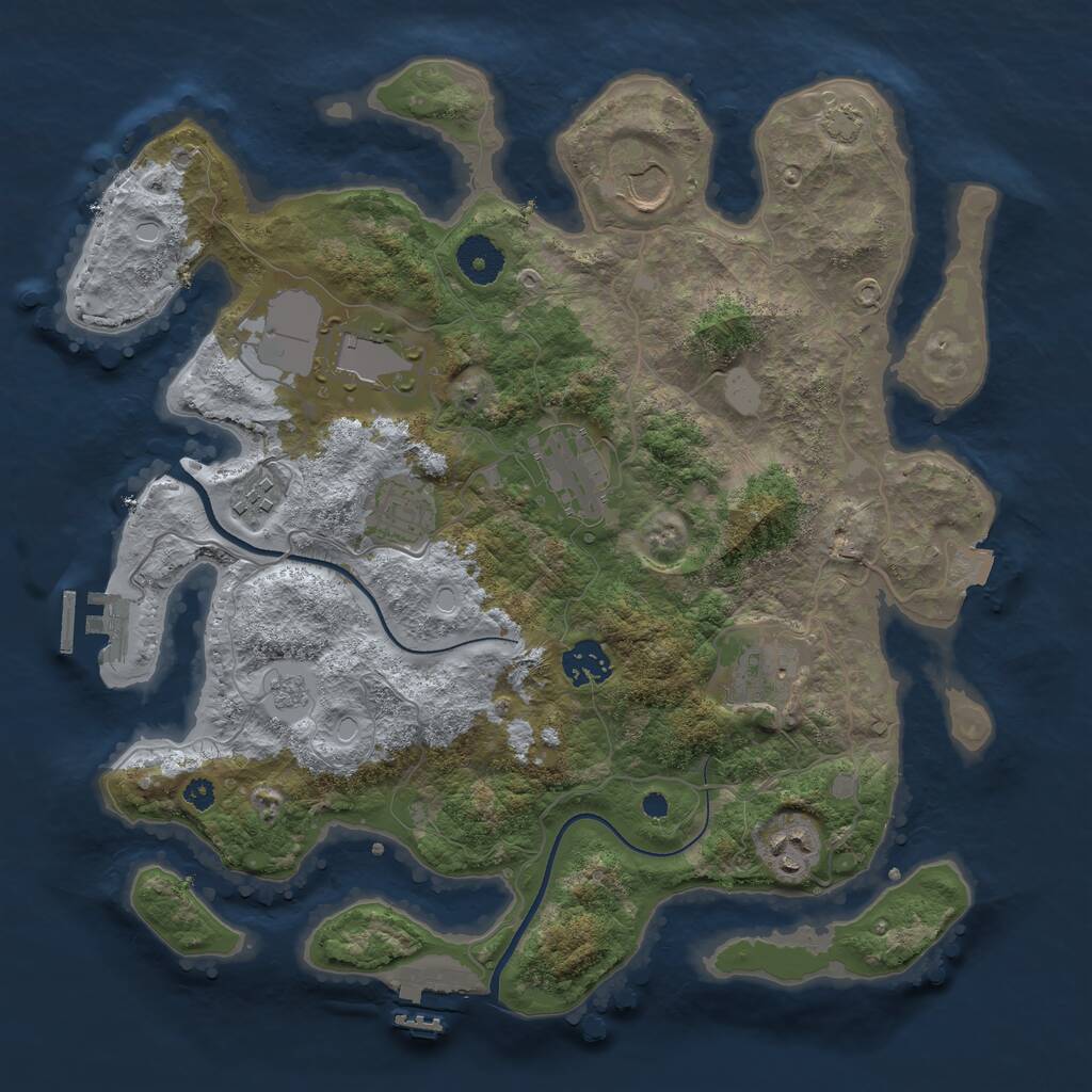 Rust Map: Procedural Map, Size: 3500, Seed: 5850815, 13 Monuments
