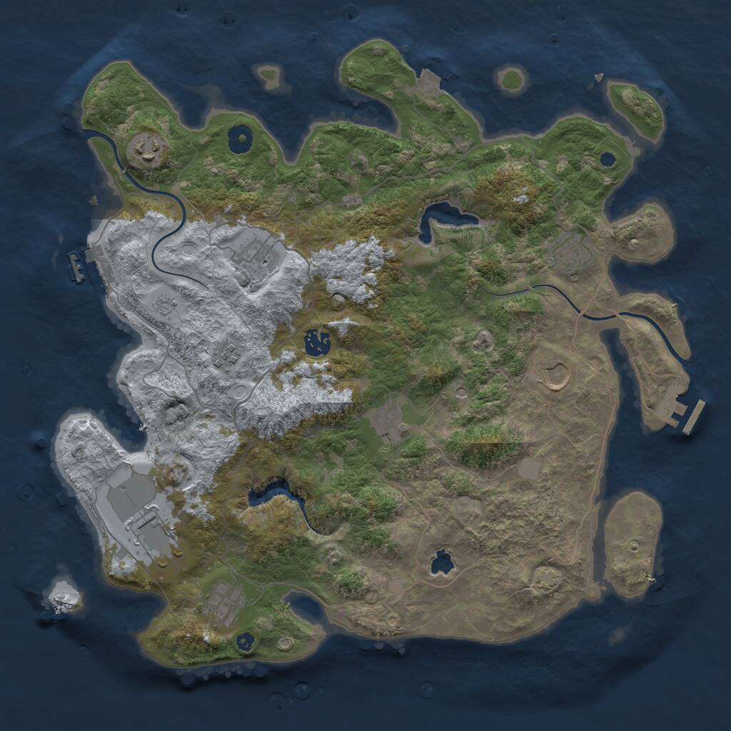 Rust Map: Procedural Map, Size: 4000, Seed: 4349217, 15 Monuments
