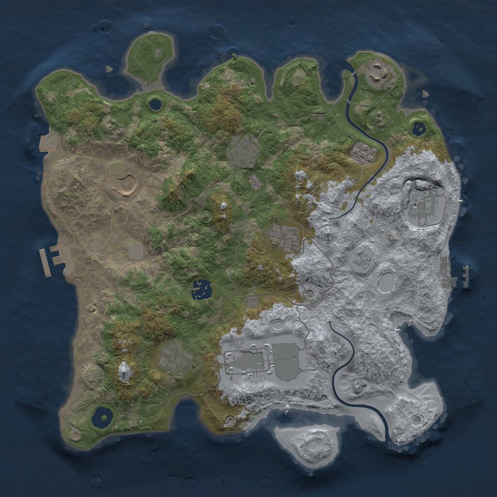 Rust Map: Procedural Map, Size: 3500, Seed: 2792082, 15 Monuments