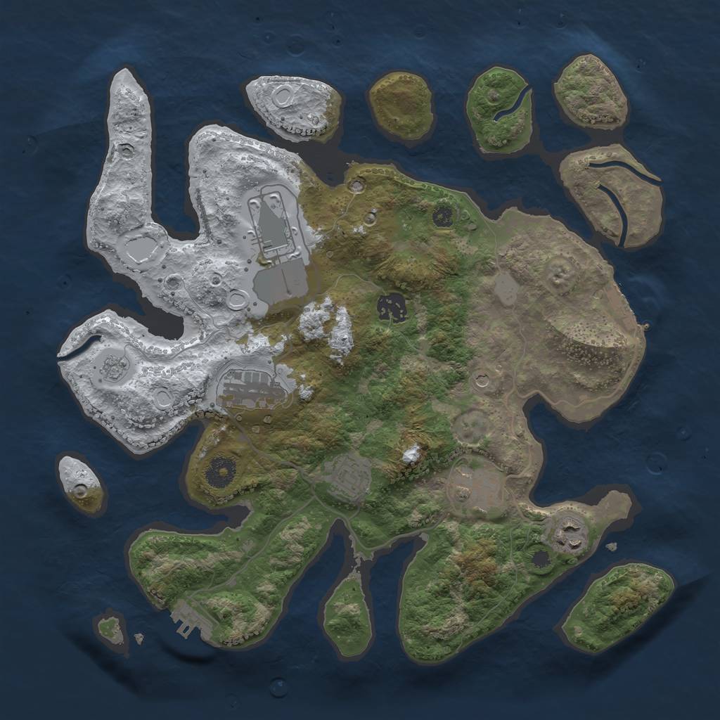 Rust Map: Procedural Map, Size: 3500, Seed: 6181199, 15 Monuments
