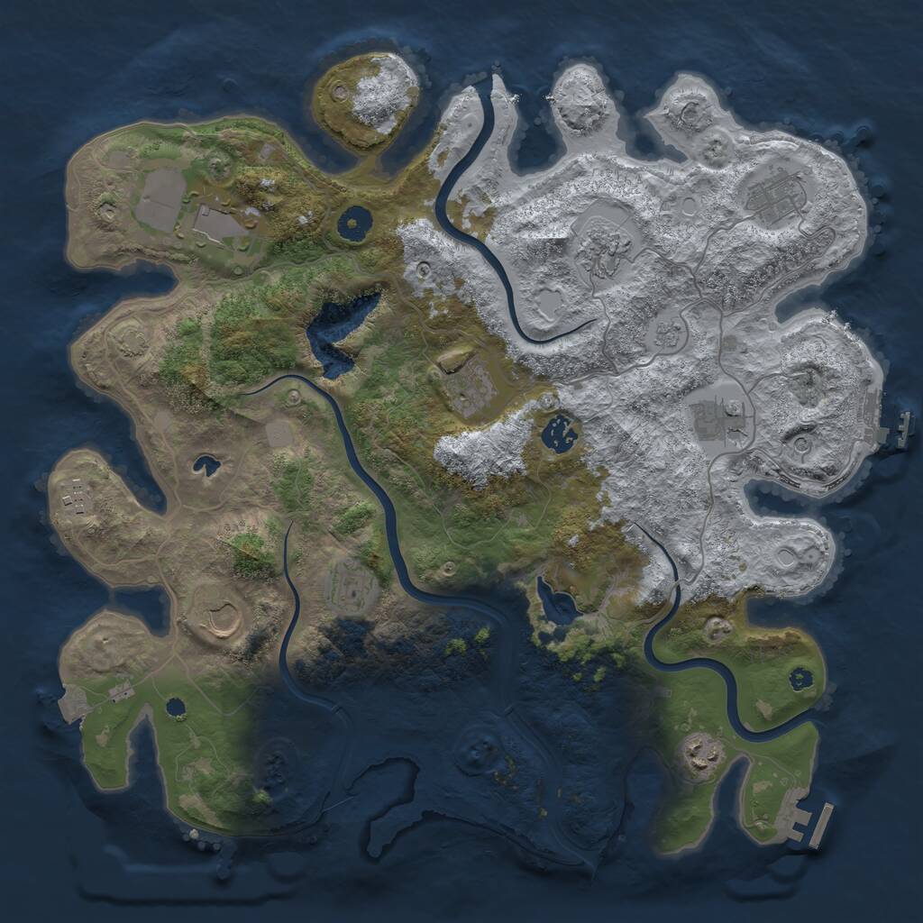 Rust Map: Procedural Map, Size: 4000, Seed: 440555096, 16 Monuments