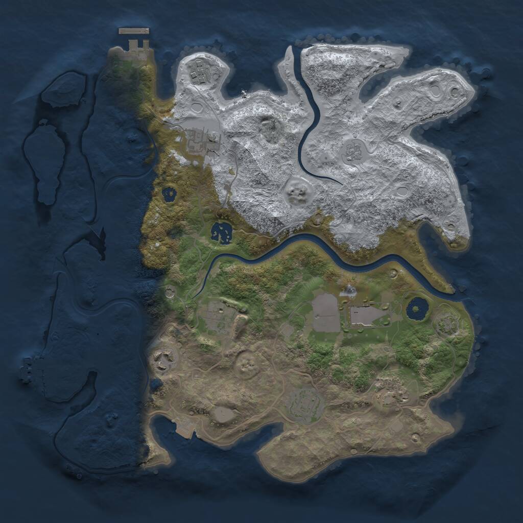 Rust Map: Procedural Map, Size: 3500, Seed: 1505998, 14 Monuments