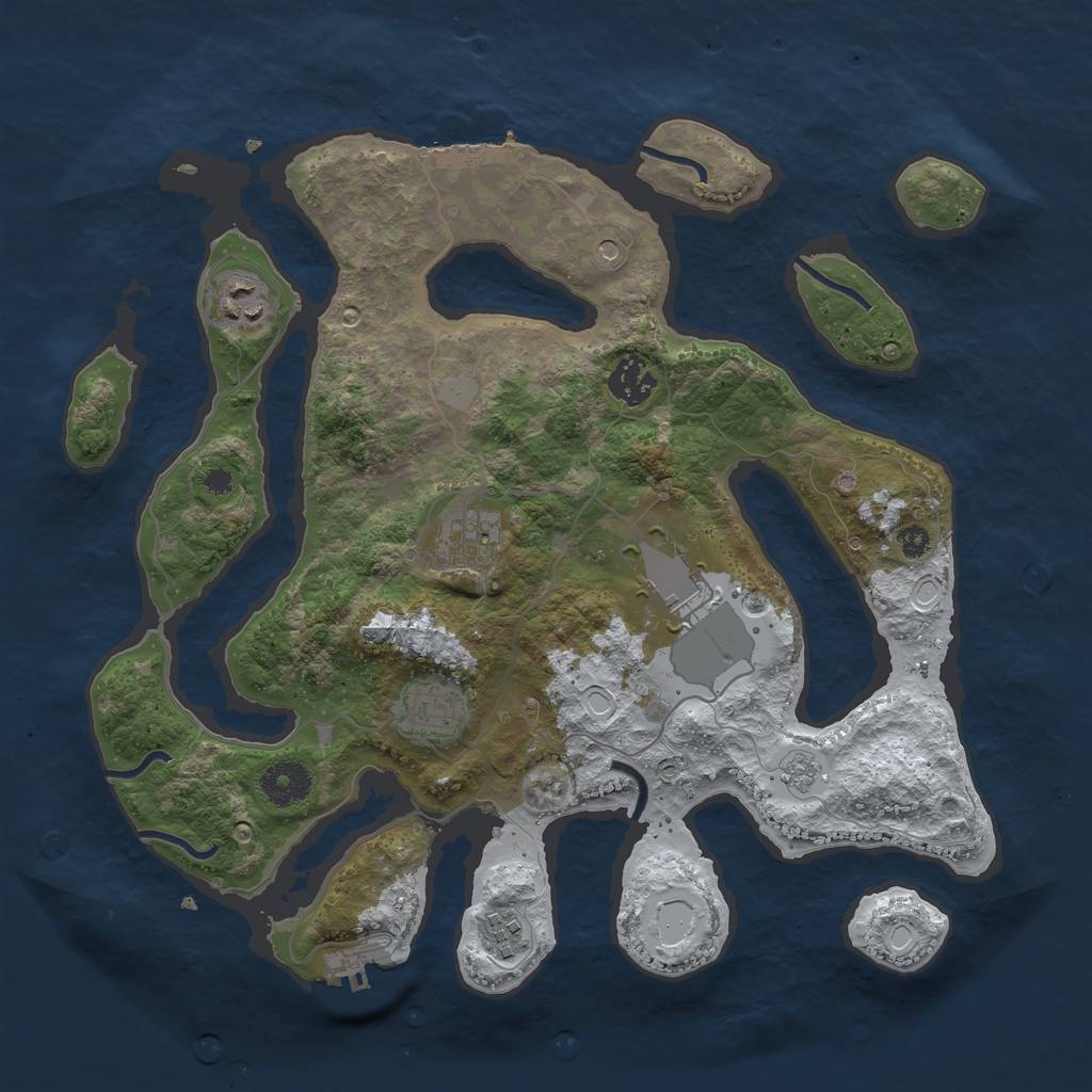 Rust Map: Procedural Map, Size: 3500, Seed: 5488430, 15 Monuments