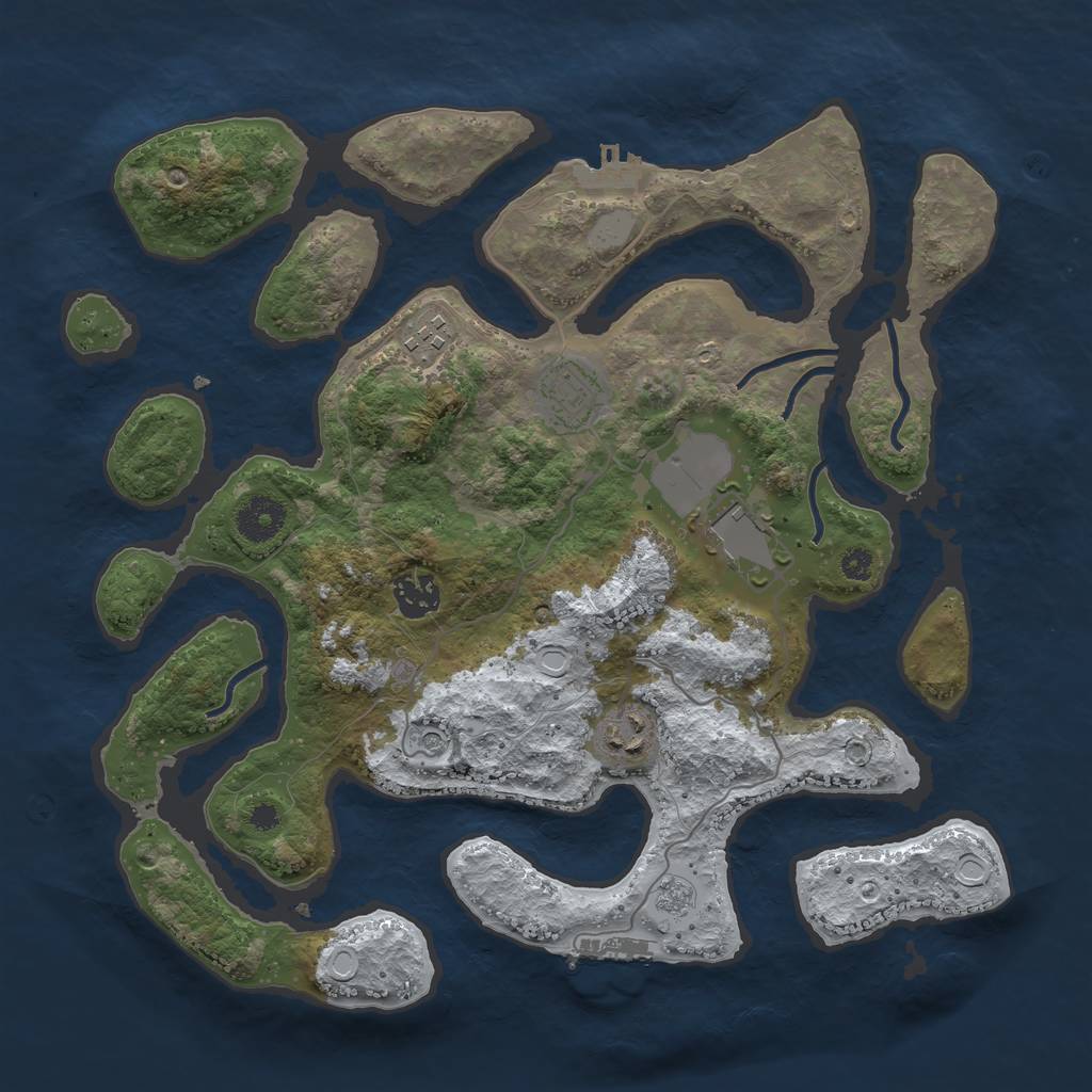 Rust Map: Procedural Map, Size: 3500, Seed: 901398, 14 Monuments