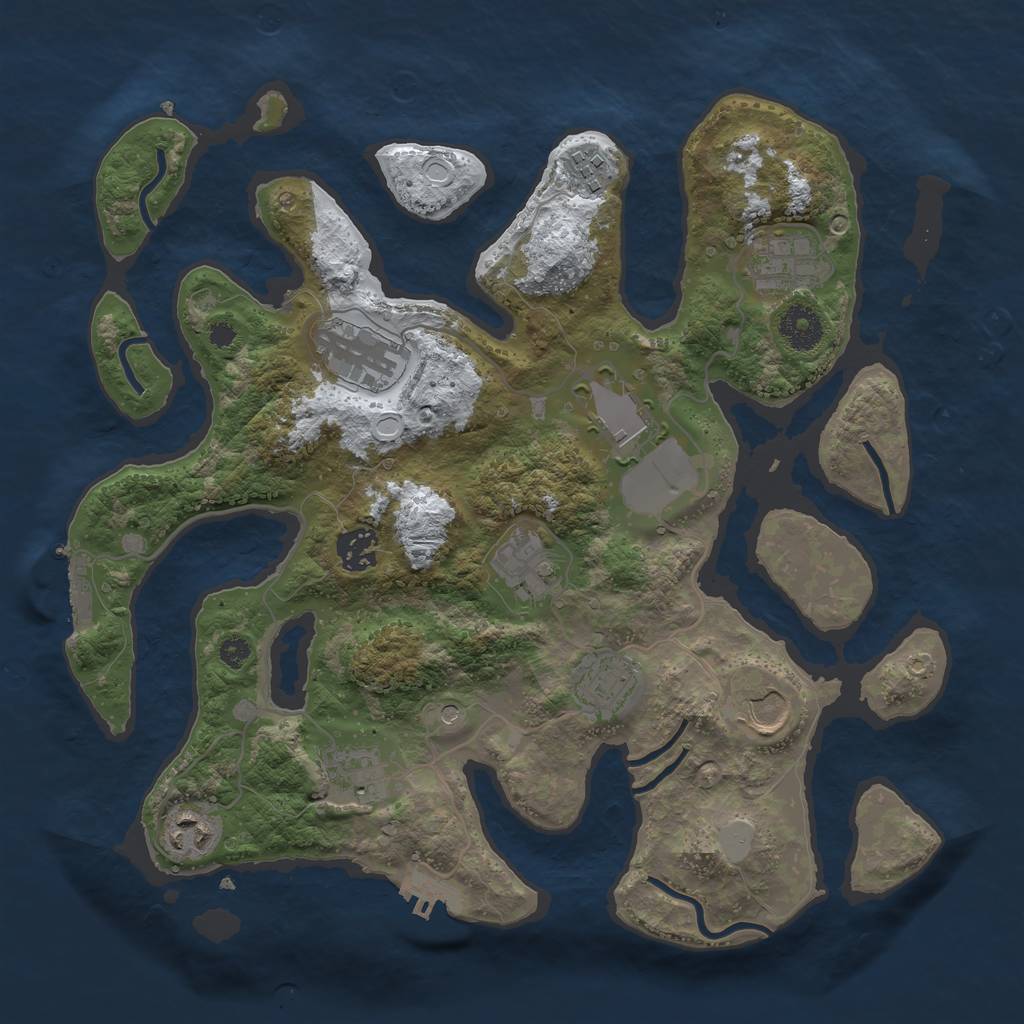 Rust Map: Procedural Map, Size: 3500, Seed: 5823365, 18 Monuments