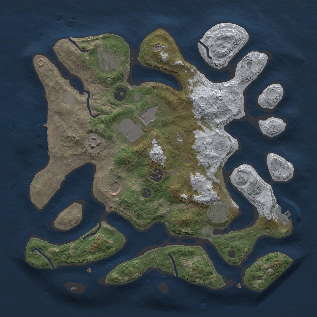 Rust Map: Procedural Map, Size: 3500, Seed: 1953120, 16 Monuments