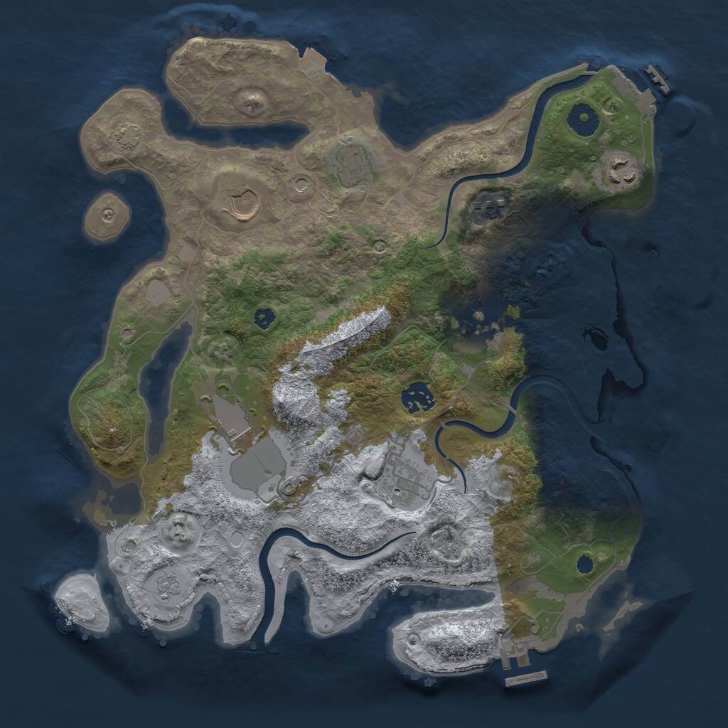 Rust Map: Procedural Map, Size: 3500, Seed: 4526541, 14 Monuments