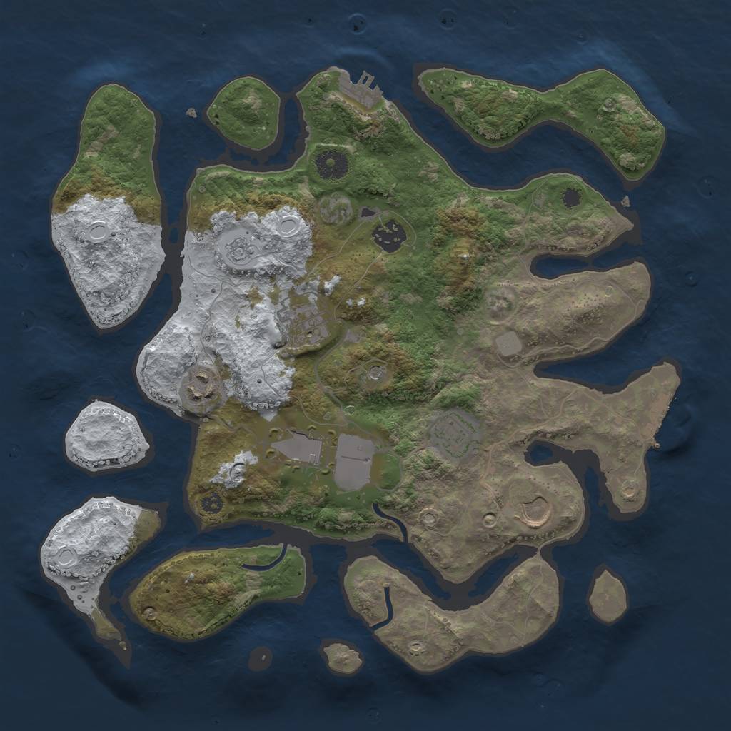 Rust Map: Procedural Map, Size: 3500, Seed: 2682463, 15 Monuments