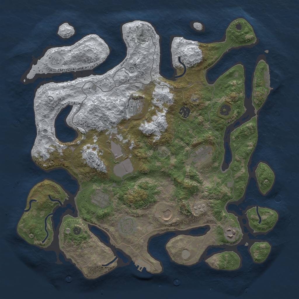 Rust Map: Procedural Map, Size: 4000, Seed: 4015952, 18 Monuments