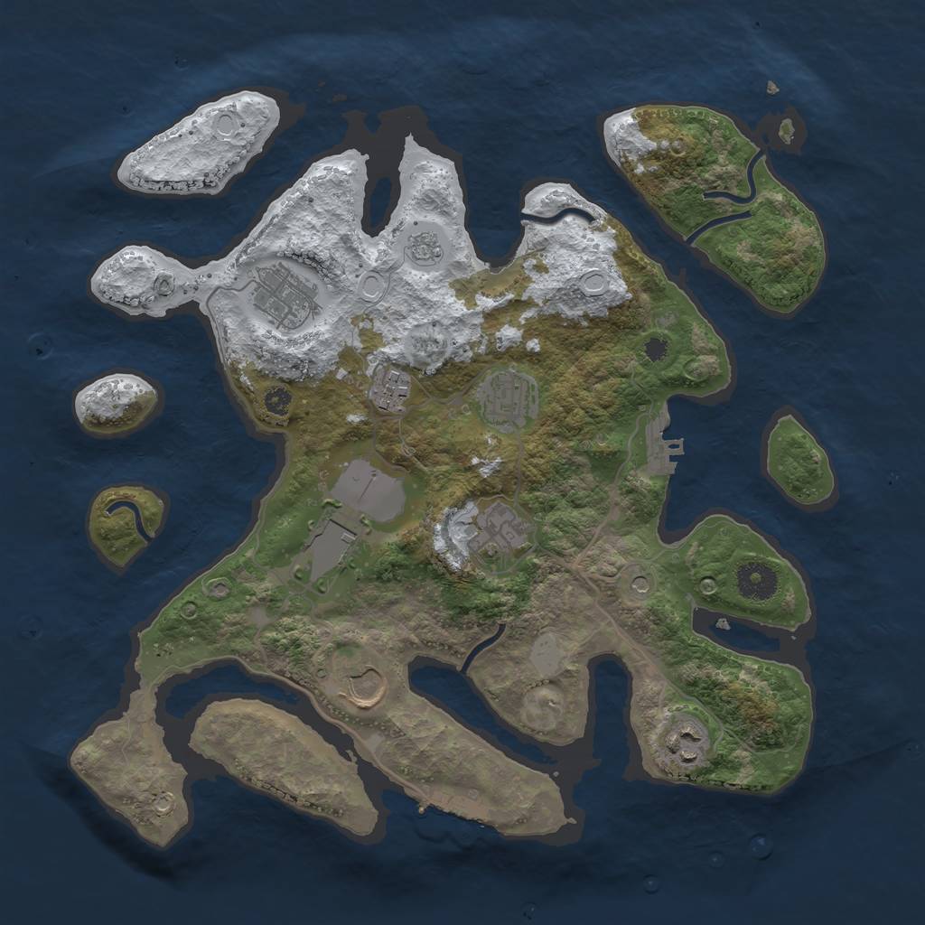 Rust Map: Procedural Map, Size: 3500, Seed: 326285, 16 Monuments