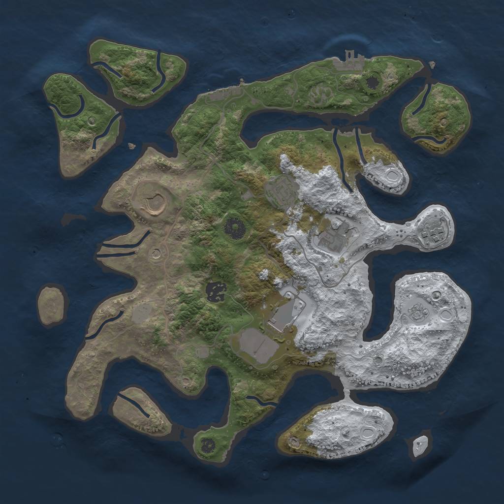 Rust Map: Procedural Map, Size: 3500, Seed: 901312, 15 Monuments