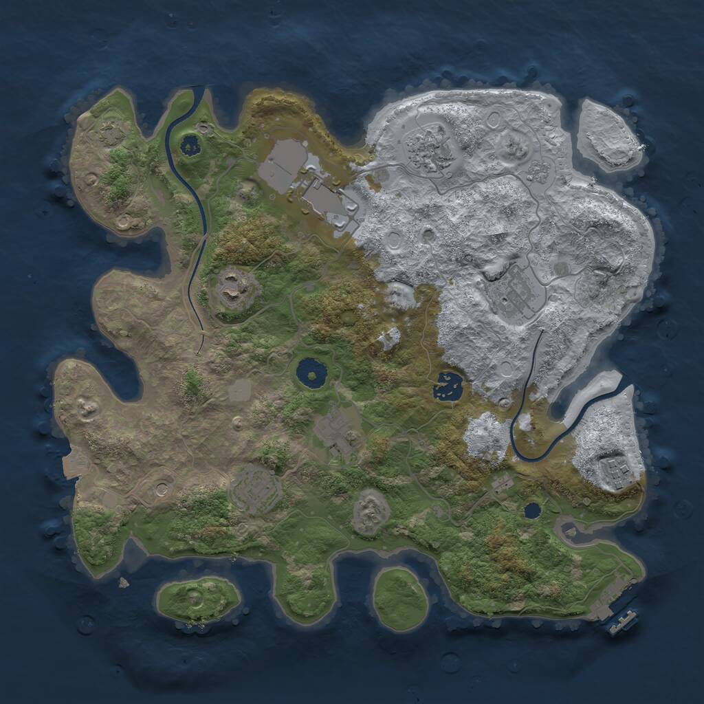 Rust Map: Procedural Map, Size: 3500, Seed: 1790725, 13 Monuments