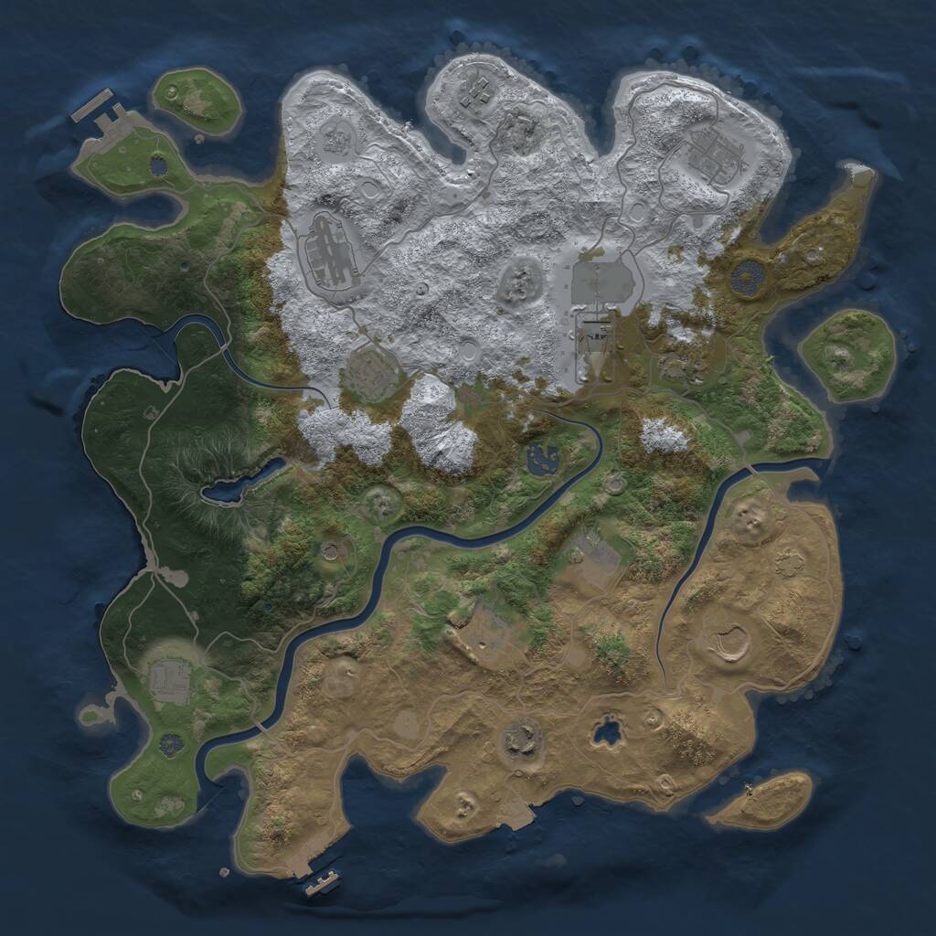 Rust Map: Procedural Map, Size: 4000, Seed: 1939034636, 19 Monuments