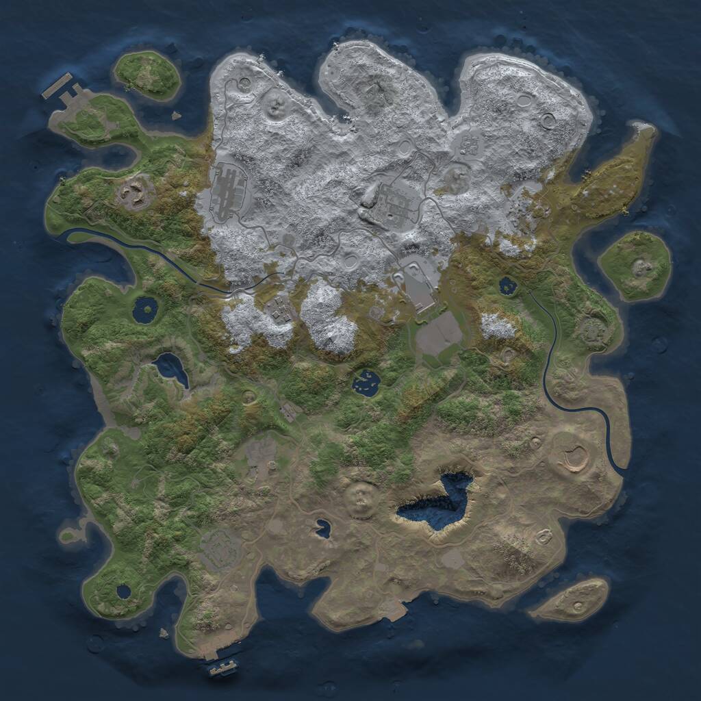 Rust Map: Procedural Map, Size: 4000, Seed: 1939034636, 16 Monuments
