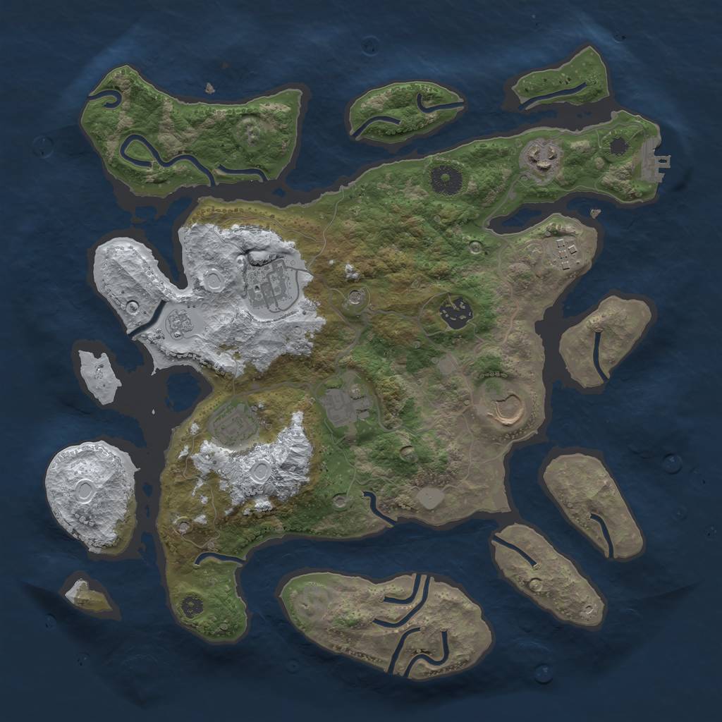 Rust Map: Procedural Map, Size: 3500, Seed: 6371125, 15 Monuments