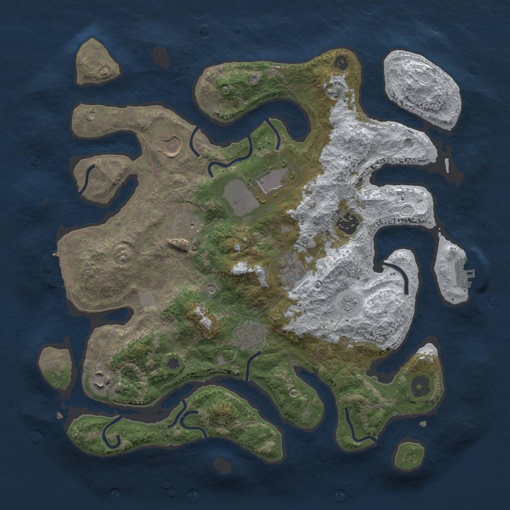 Rust Map: Procedural Map, Size: 3700, Seed: 2332135, 16 Monuments