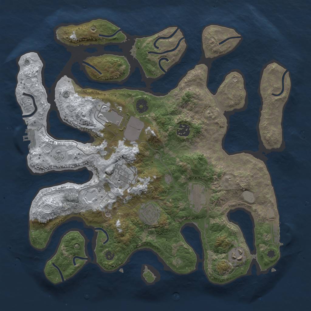 Rust Map: Procedural Map, Size: 3500, Seed: 68313, 15 Monuments