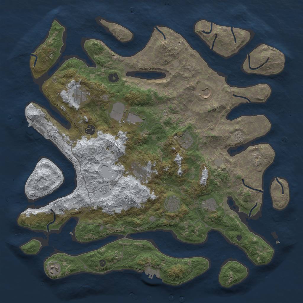 Rust Map: Procedural Map, Size: 4500, Seed: 810615859, 19 Monuments