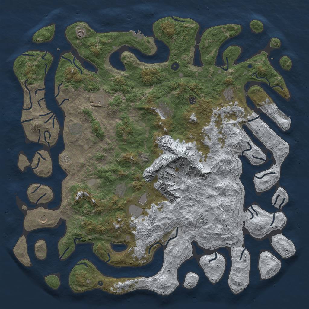Rust Map: Procedural Map, Size: 6000, Seed: 901218, 20 Monuments