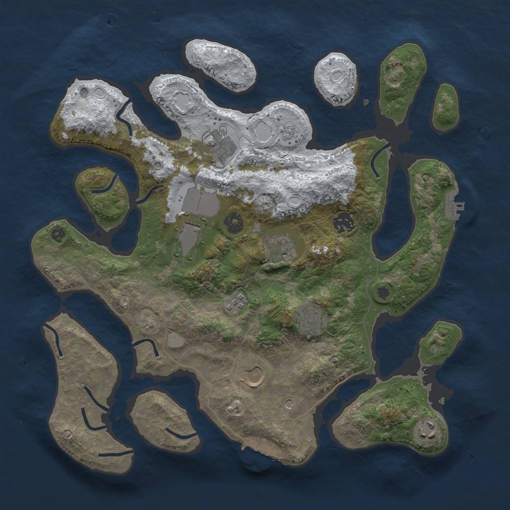 Rust Map: Procedural Map, Size: 3700, Seed: 901212, 17 Monuments
