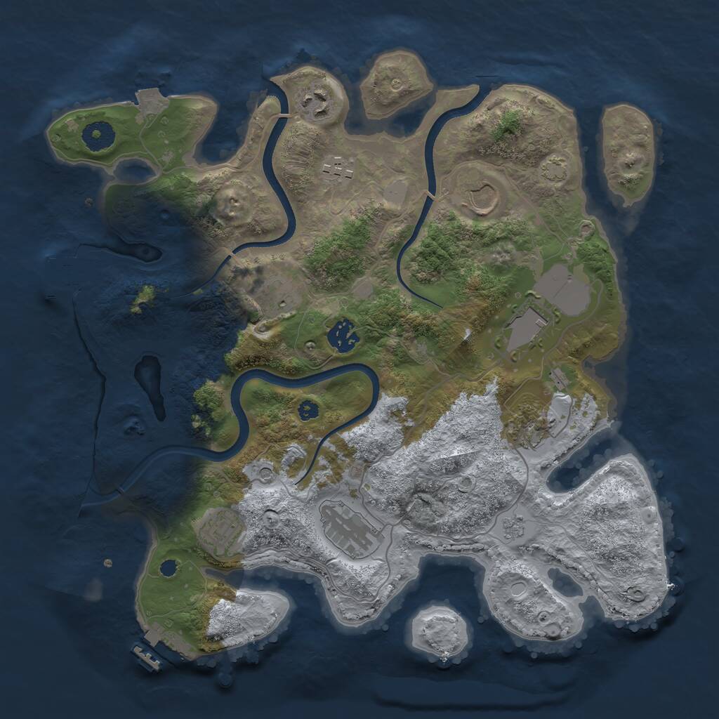 Rust Map: Procedural Map, Size: 3500, Seed: 5285946, 15 Monuments