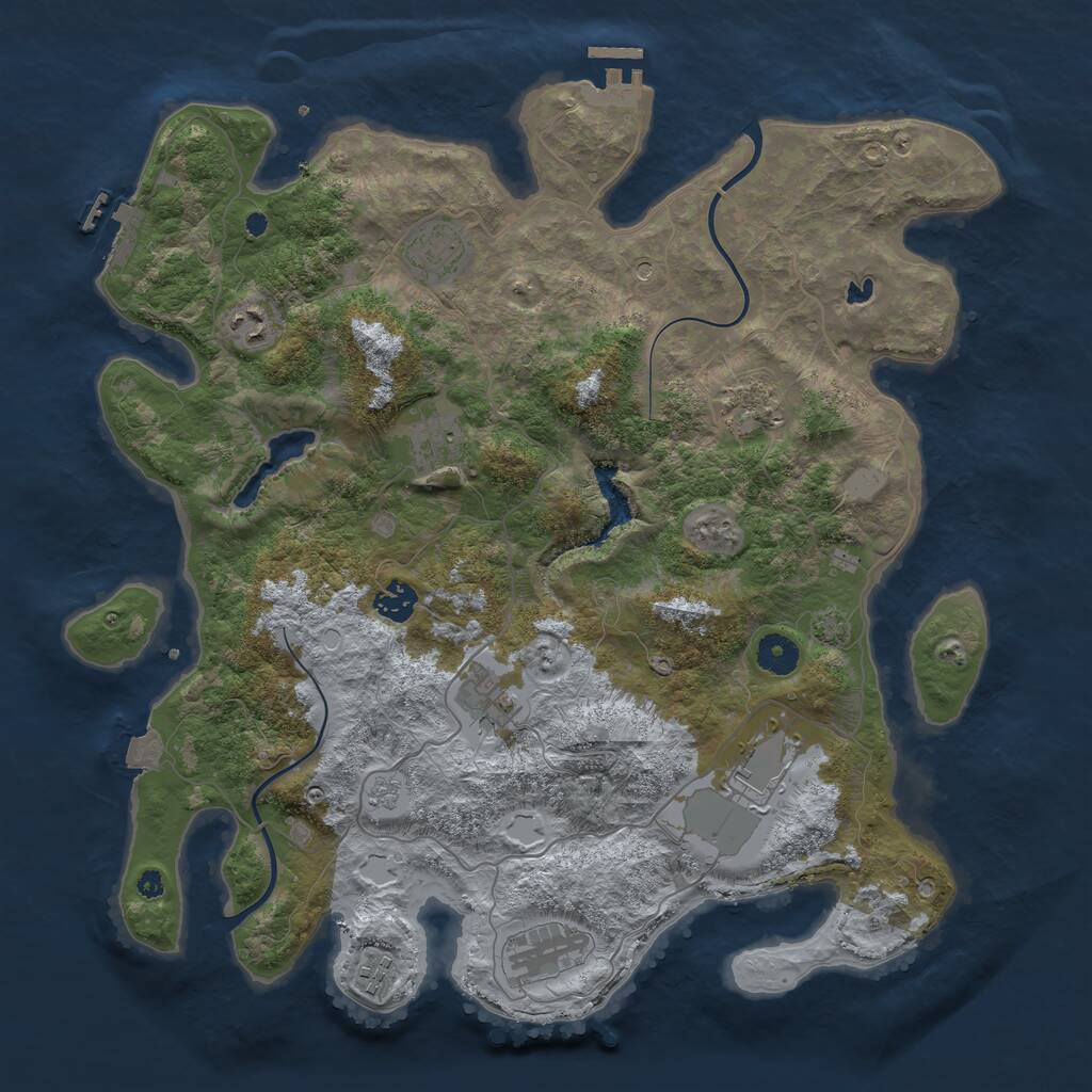 Rust Map: Procedural Map, Size: 4000, Seed: 82486, 15 Monuments