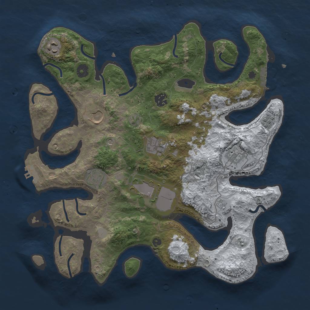 Rust Map: Procedural Map, Size: 3550, Seed: 481793, 17 Monuments