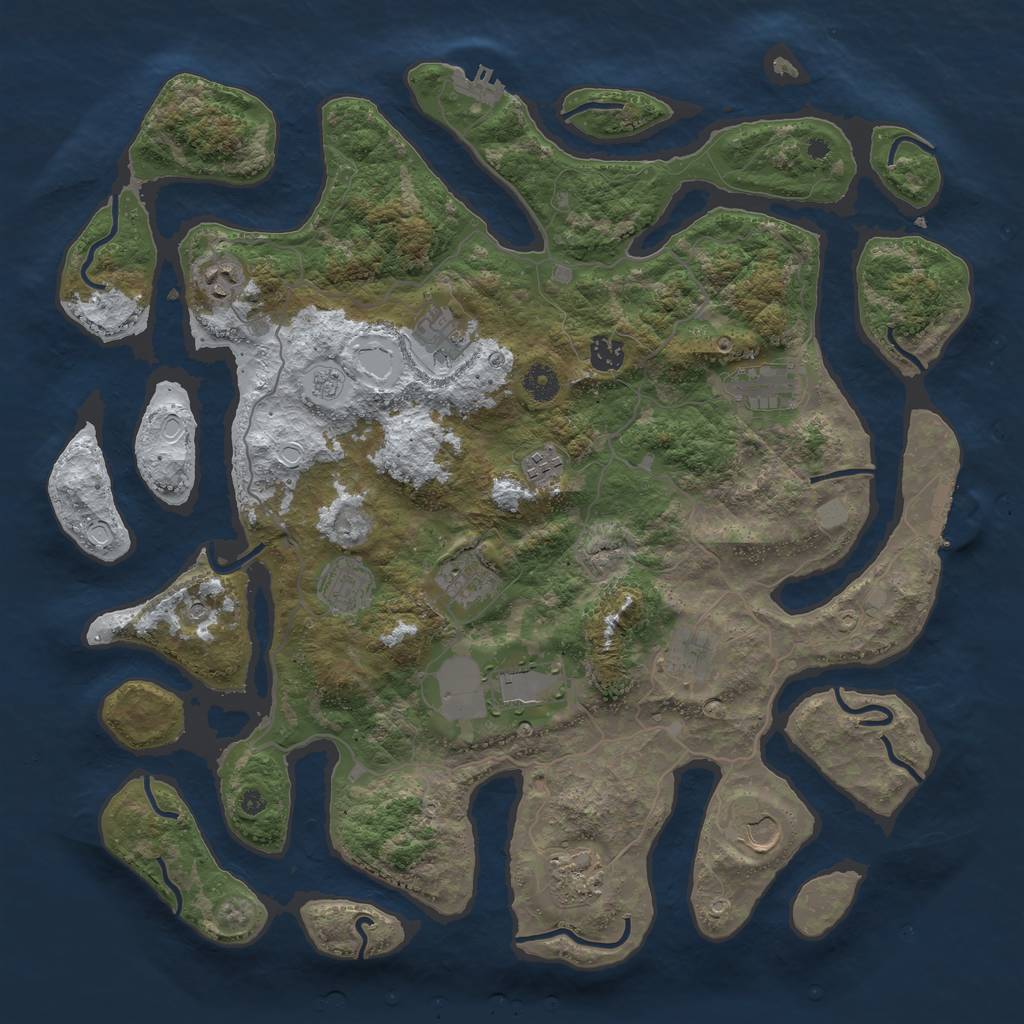 Rust Map: Procedural Map, Size: 4250, Seed: 1809132898, 20 Monuments